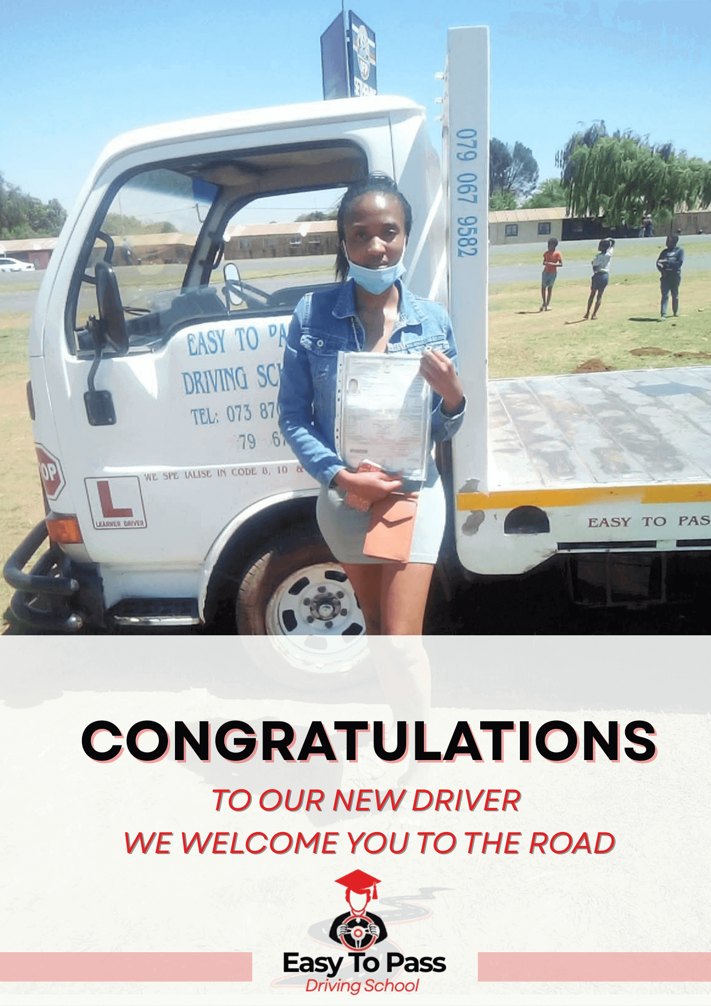Happy student passing test